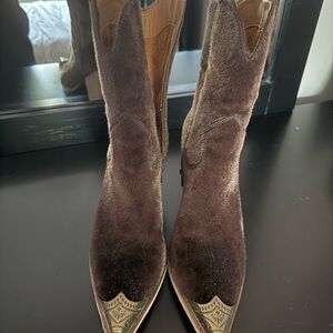Brown Western-Style Women's Boots